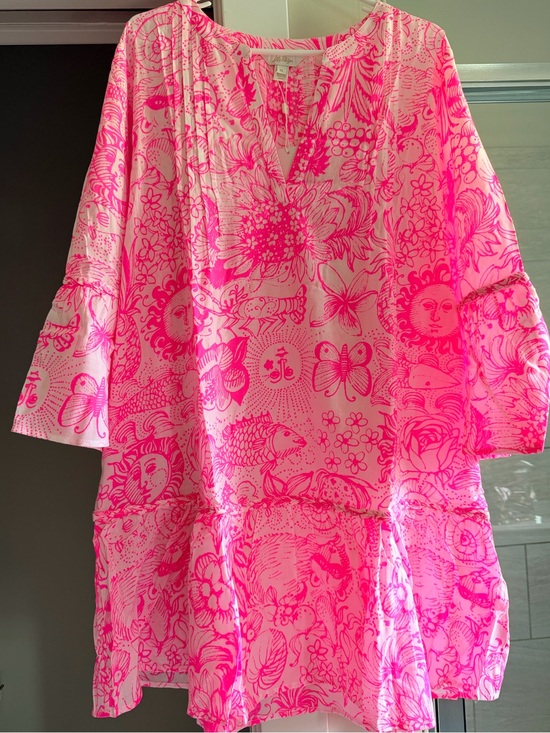 Lilly Pulitzer Other - Lilly Pulitzer Pink & Hot Pink Floral Swim Coverup Tunic